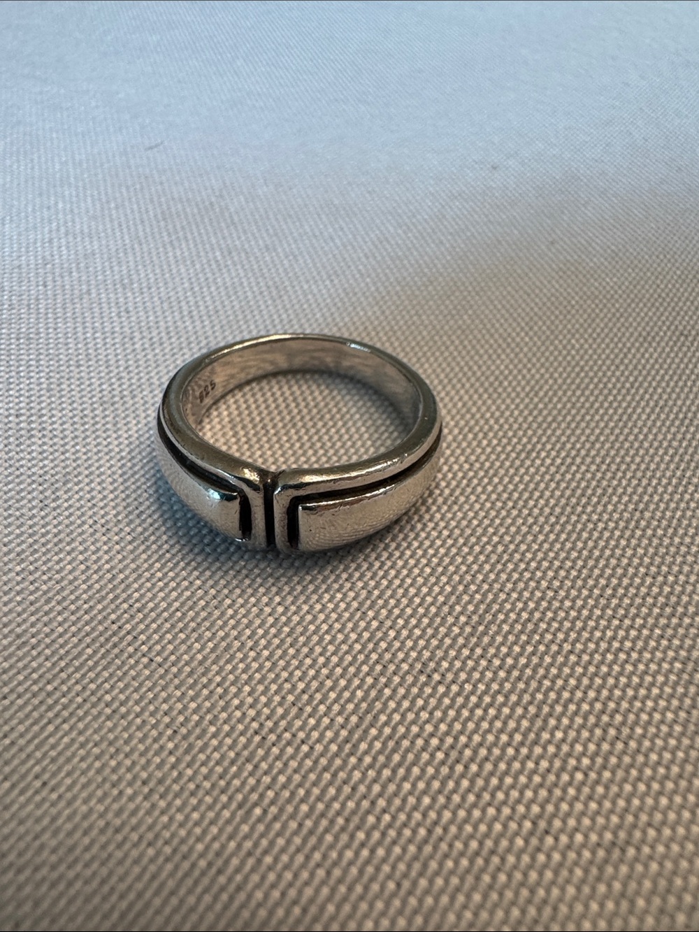 Sterling Silver 925 Split Band Ring - Silver